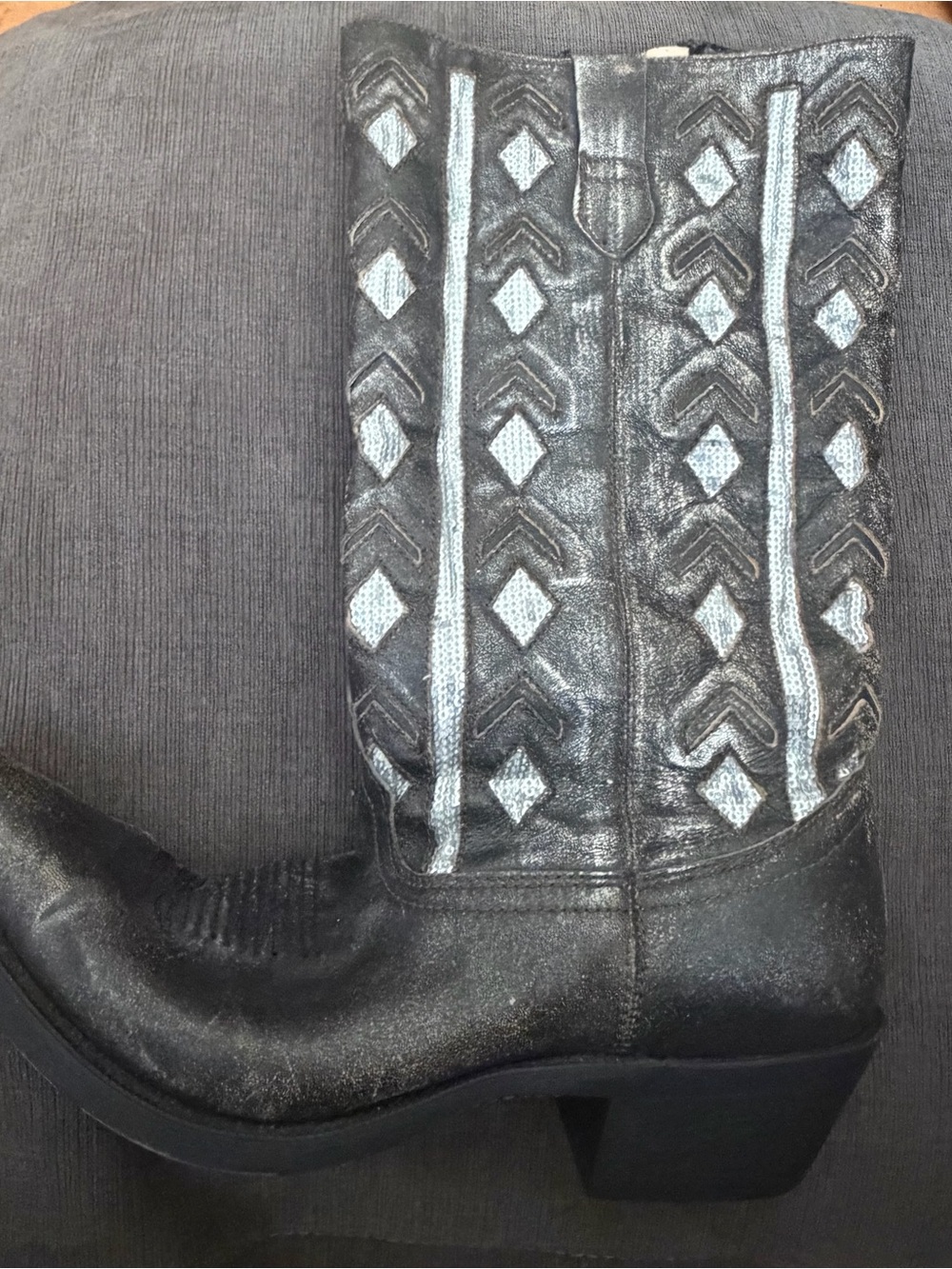 RARE SEQUIN LAREDO COWBOY BOOTS